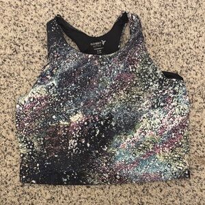 Girls Old Navy Active Galaxy Print Crop Top with built in bra
